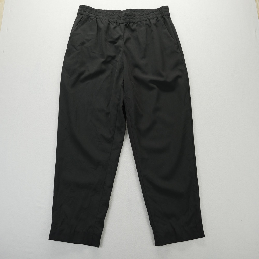 Everlane Go Weave Womens Black 100% Wool Elastic Waist Tapered‎ Pants Size 10